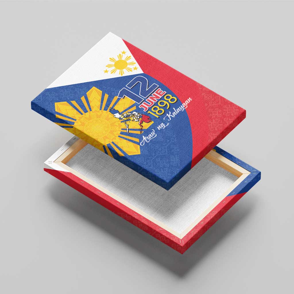 Philippines Independence Day Canvas Wall Art Araw ng Kalayaan Polynesian Sun and YAKAN Pattern LT03 - Polynesian Pride