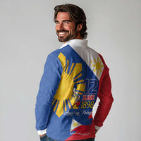 Philippines Independence Day Long Sleeve Polo Shirt Araw ng Kalayaan Polynesian Sun and YAKAN Pattern LT03 - Polynesian Pride