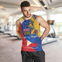 Philippines Independence Day Men Tank Top Araw ng Kalayaan Polynesian Sun and YAKAN Pattern LT03 Blue - Polynesian Pride