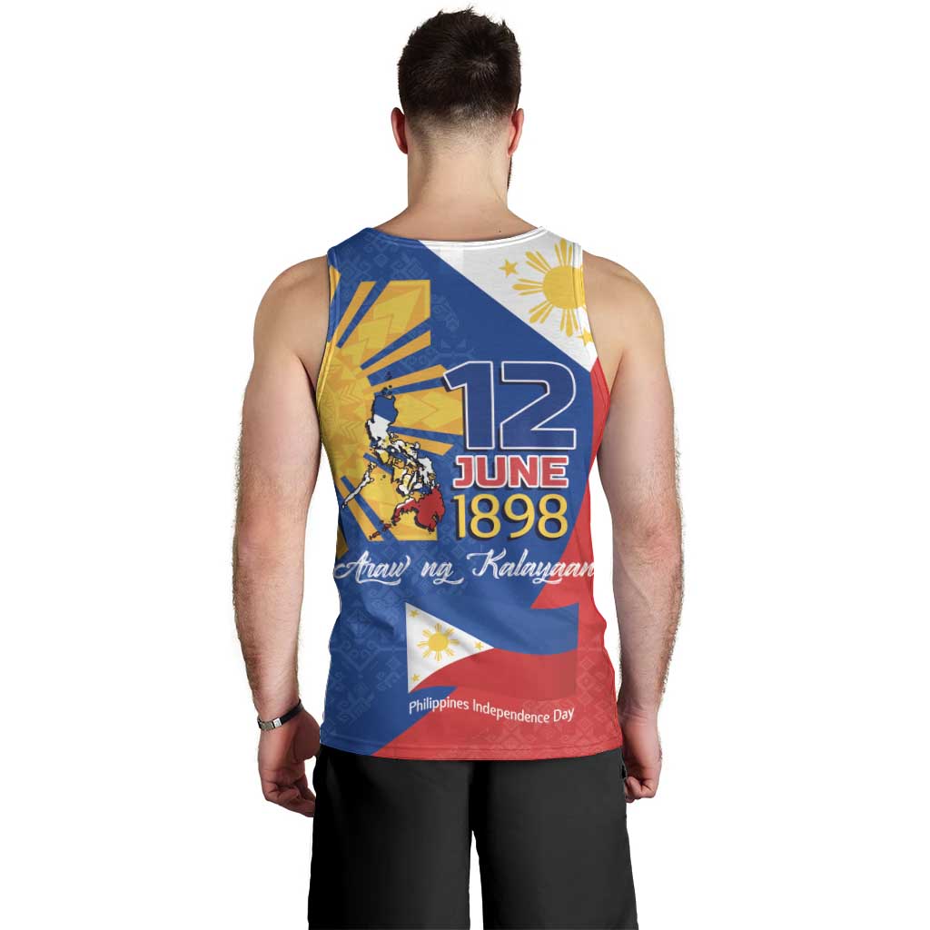 Philippines Independence Day Men Tank Top Araw ng Kalayaan Polynesian Sun and YAKAN Pattern LT03 - Polynesian Pride