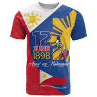 Philippines Independence Day T Shirt Araw ng Kalayaan Polynesian Sun and YAKAN Pattern LT03 Blue - Polynesian Pride