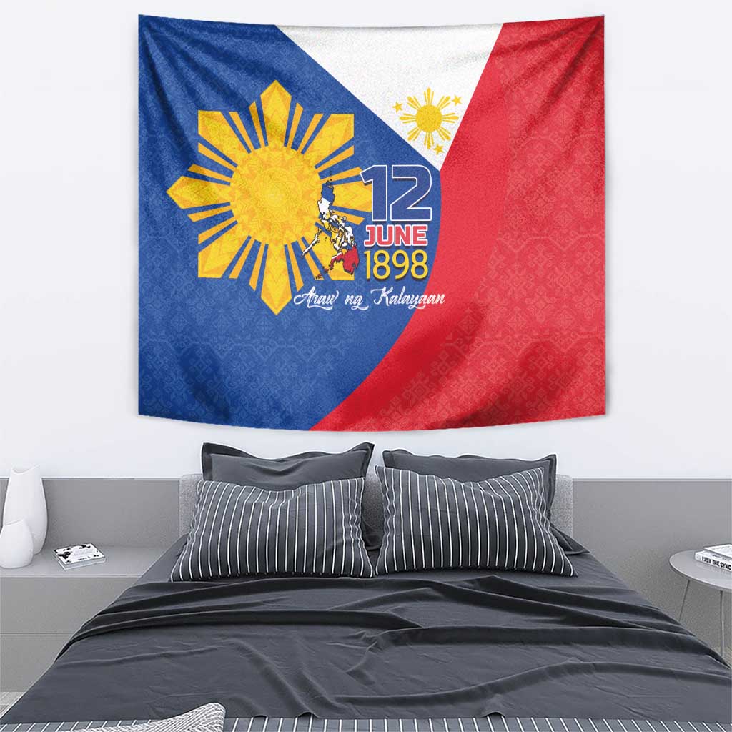 Philippines Independence Day Tapestry Araw ng Kalayaan Polynesian Sun and YAKAN Pattern LT03 - Polynesian Pride
