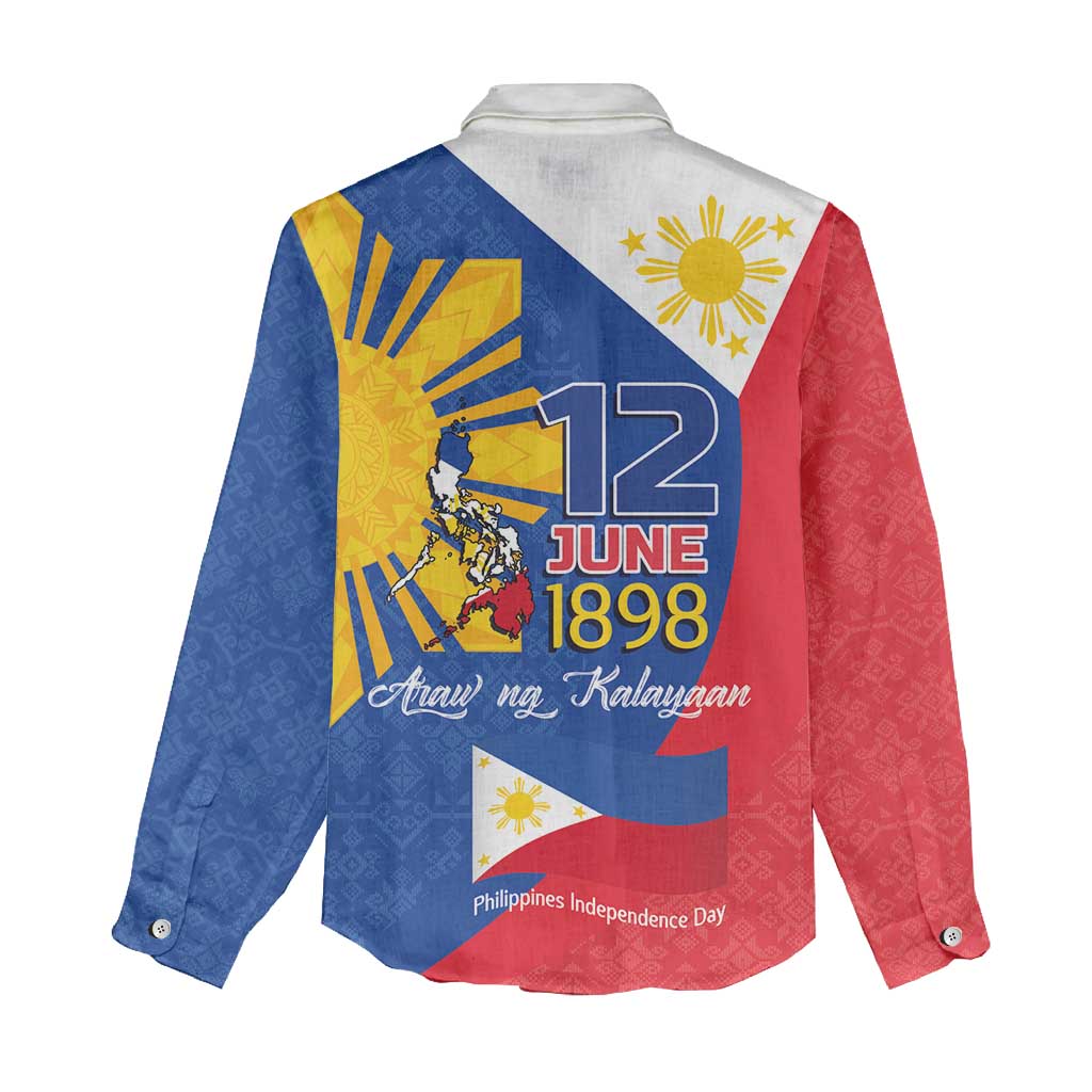 Philippines Independence Day Women Casual Shirt Araw ng Kalayaan Polynesian Sun and YAKAN Pattern LT03 - Polynesian Pride