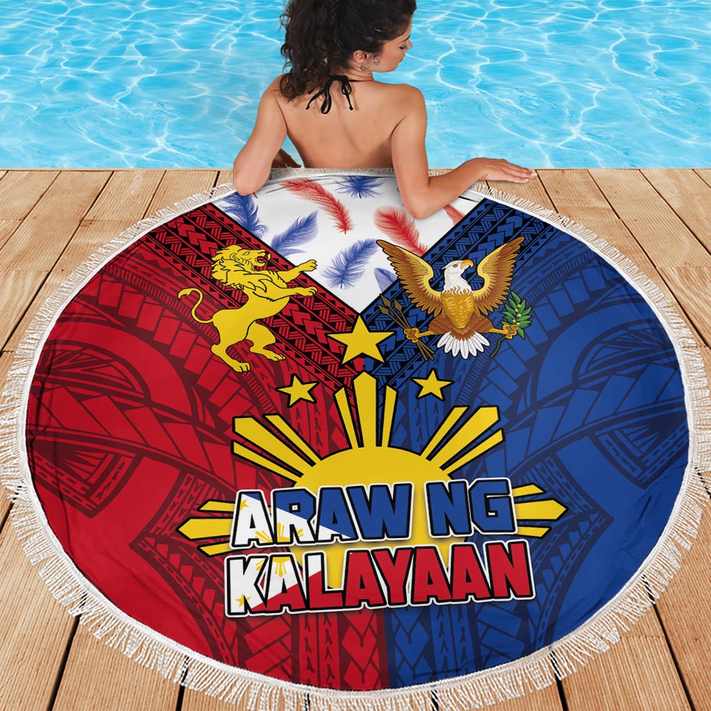 Philippines Independence Day 126th Anniversary Beach Blanket Polynesian Pattern National Flag Style LT03 - Polynesian Pride