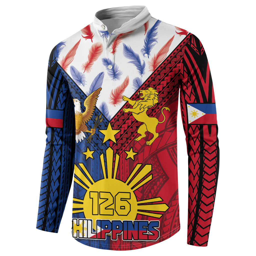 Philippines Independence Day 126th Anniversary Button Sweatshirt Polynesian Pattern National Flag Style LT03 - Polynesian Pride