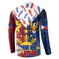 Philippines Independence Day 126th Anniversary Button Sweatshirt Polynesian Pattern National Flag Style LT03 - Polynesian Pride