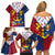 Philippines Independence Day 126th Anniversary Family Matching Off Shoulder Short Dress and Hawaiian Shirt Polynesian Pattern National Flag Style