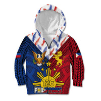 Philippines Independence Day 126th Anniversary Kid Hoodie Polynesian Pattern National Flag Style LT03 Zip Hoodie Red - Polynesian Pride