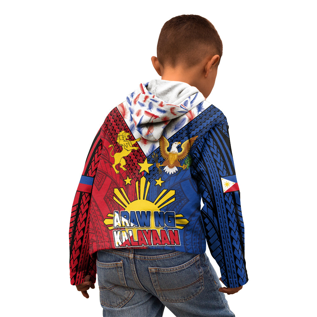 Philippines Independence Day 126th Anniversary Kid Hoodie Polynesian Pattern National Flag Style LT03 - Polynesian Pride