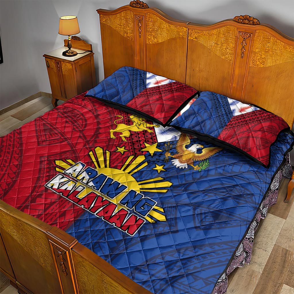 Philippines Independence Day 126th Anniversary Quilt Bed Set Polynesian Pattern National Flag Style LT03 - Polynesian Pride