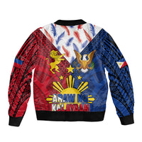 Philippines Independence Day 126th Anniversary Sleeve Zip Bomber Jacket Polynesian Pattern National Flag Style LT03 - Polynesian Pride
