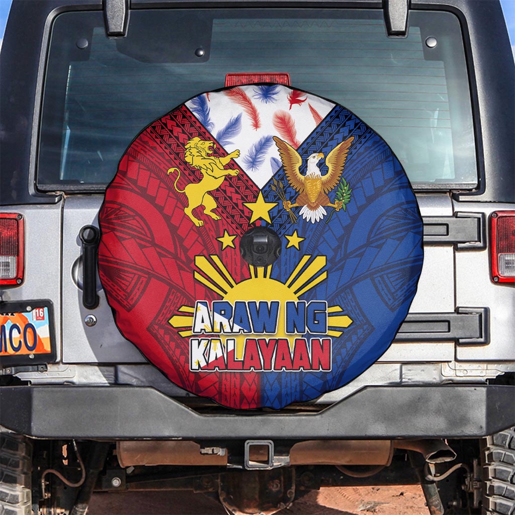Philippines Independence Day 126th Anniversary Spare Tire Cover Polynesian Pattern National Flag Style