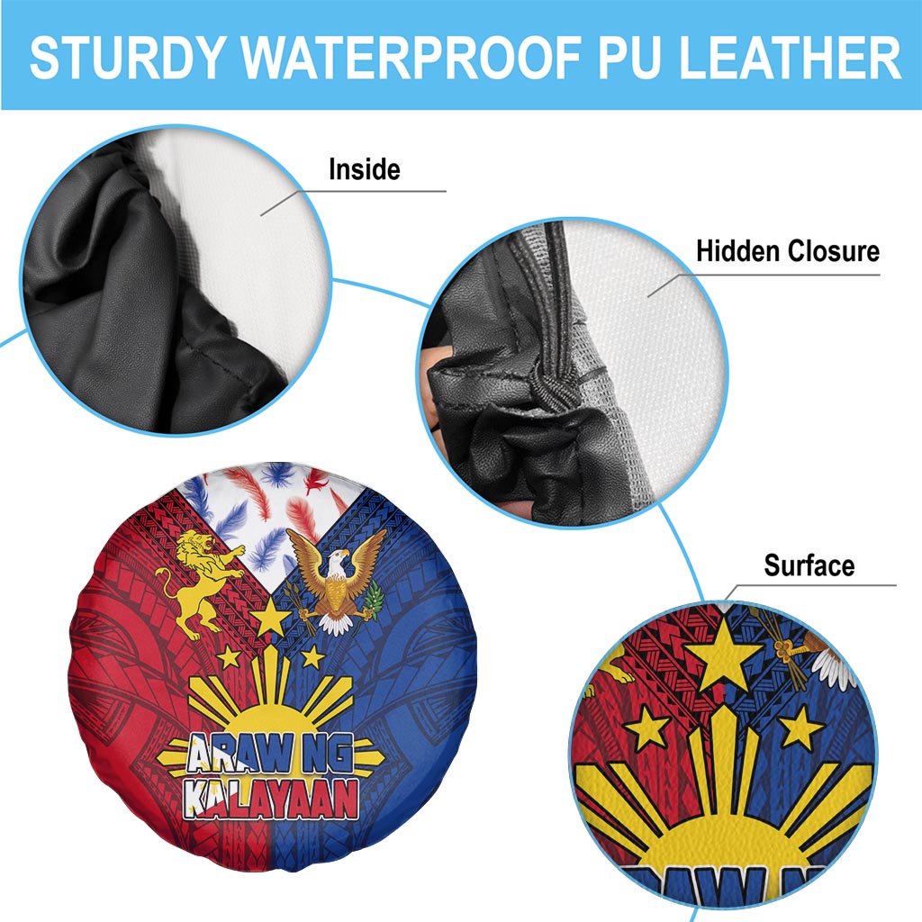 Philippines Independence Day 126th Anniversary Spare Tire Cover Polynesian Pattern National Flag Style LT03 - Polynesian Pride