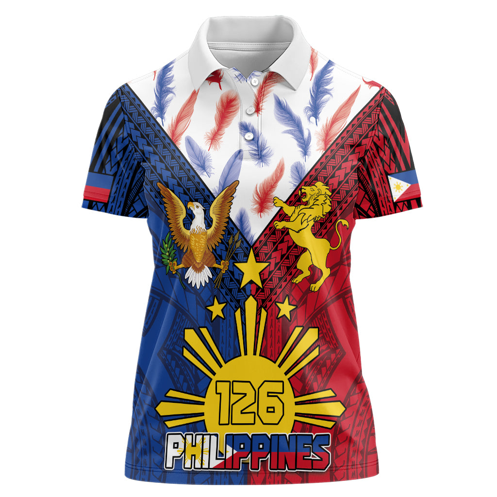 Philippines Independence Day 126th Anniversary Women Polo Shirt Polynesian Pattern National Flag Style LT03 Female Red - Polynesian Pride