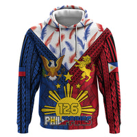Philippines Independence Day 126th Anniversary Zip Hoodie Polynesian Pattern National Flag Style LT03 Pullover Hoodie Red - Polynesian Pride