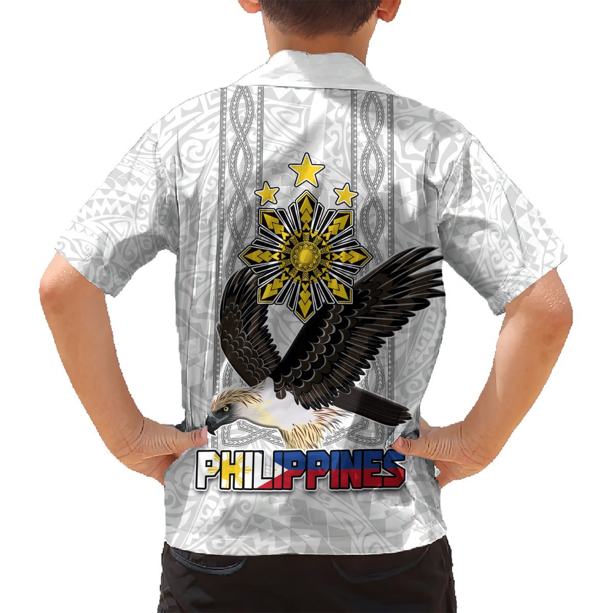 Philippines Eagle Week Hawaiian Shirt Polynesian Pattern Barong Style LT03 - Polynesian Pride
