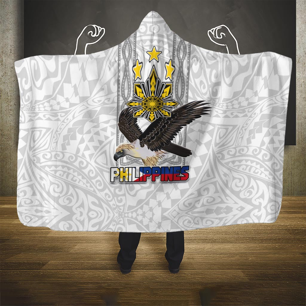 Philippines Eagle Week Hooded Blanket Polynesian Pattern Barong Style
