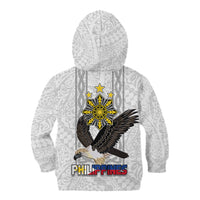 Philippines Eagle Week Kid Hoodie Polynesian Pattern Barong Style LT03 - Polynesian Pride