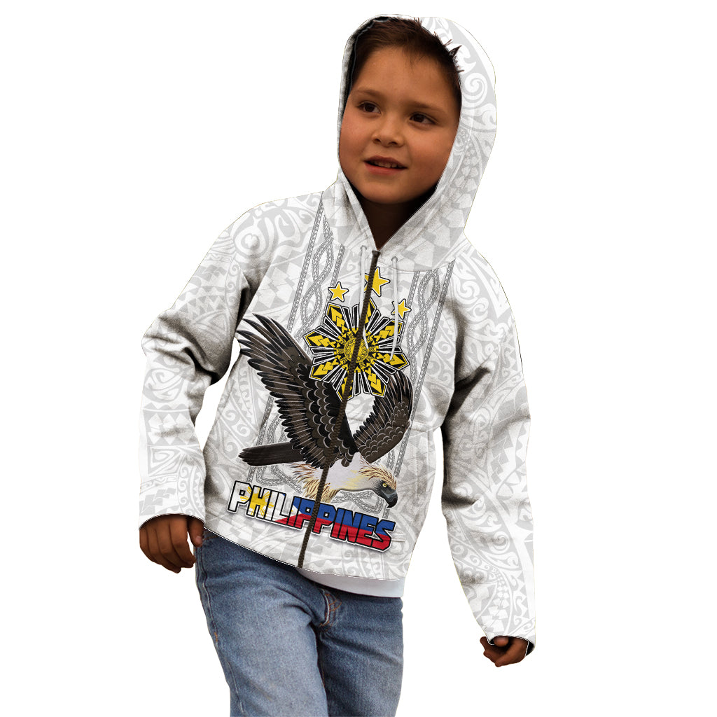 Philippines Eagle Week Kid Hoodie Polynesian Pattern Barong Style LT03 - Polynesian Pride