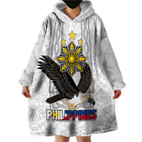 Philippines Eagle Week Wearable Blanket Hoodie Polynesian Pattern Barong Style LT03 - Polynesian Pride