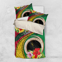 Vanuatu Tribal Boar Tusk Bedding Set Tropical Plants with Namele and Melanesian Pattern LT03 US Twin 172cm x 218cm Red - Polynesian Pride