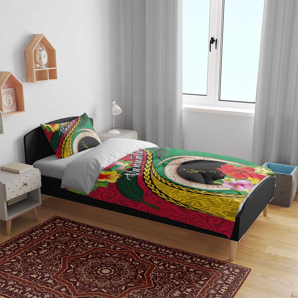 Vanuatu Tribal Boar Tusk Bedding Set Tropical Plants with Namele and Melanesian Pattern LT03 - Polynesian Pride