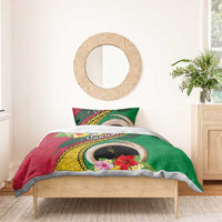 Vanuatu Tribal Boar Tusk Bedding Set Tropical Plants with Namele and Melanesian Pattern LT03 - Polynesian Pride