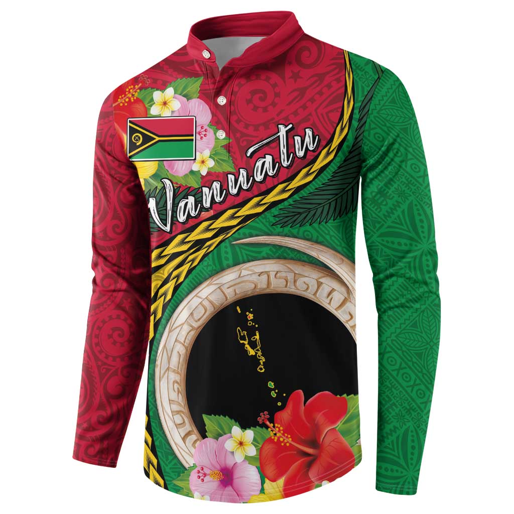 Vanuatu Tribal Boar Tusk Button Sweatshirt Tropical Plants with Namele and Melanesian Pattern LT03 - Polynesian Pride