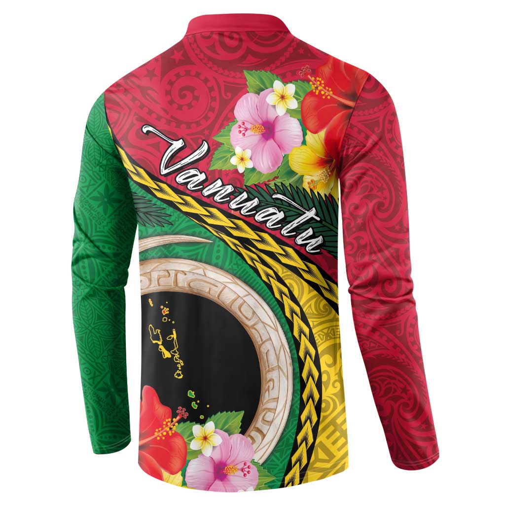 Vanuatu Tribal Boar Tusk Button Sweatshirt Tropical Plants with Namele and Melanesian Pattern LT03 - Polynesian Pride