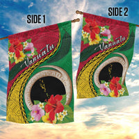Vanuatu Tribal Boar Tusk Garden Flag Tropical Plants with Namele and Melanesian Pattern LT03 - Polynesian Pride
