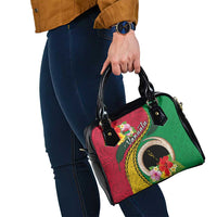 Vanuatu Tribal Boar Tusk Shoulder Handbag Tropical Plants with Namele and Melanesian Pattern LT03 - Polynesian Pride