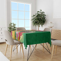 Vanuatu Tribal Boar Tusk Tablecloth Tropical Plants with Namele and Melanesian Pattern LT03 - Polynesian Pride