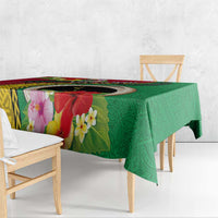 Vanuatu Tribal Boar Tusk Tablecloth Tropical Plants with Namele and Melanesian Pattern LT03 - Polynesian Pride