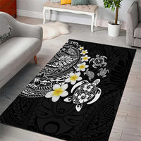 Hawaiian Plumeria Turtles Area Rug Polynesian Art Tattoo LT03 - Polynesian Pride