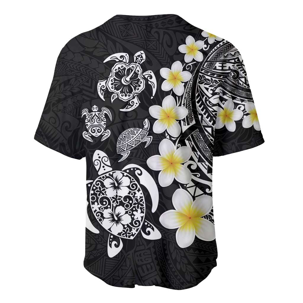 Hawaiian Plumeria Turtles Baseball Jersey Polynesian Art Tattoo LT03 - Polynesian Pride