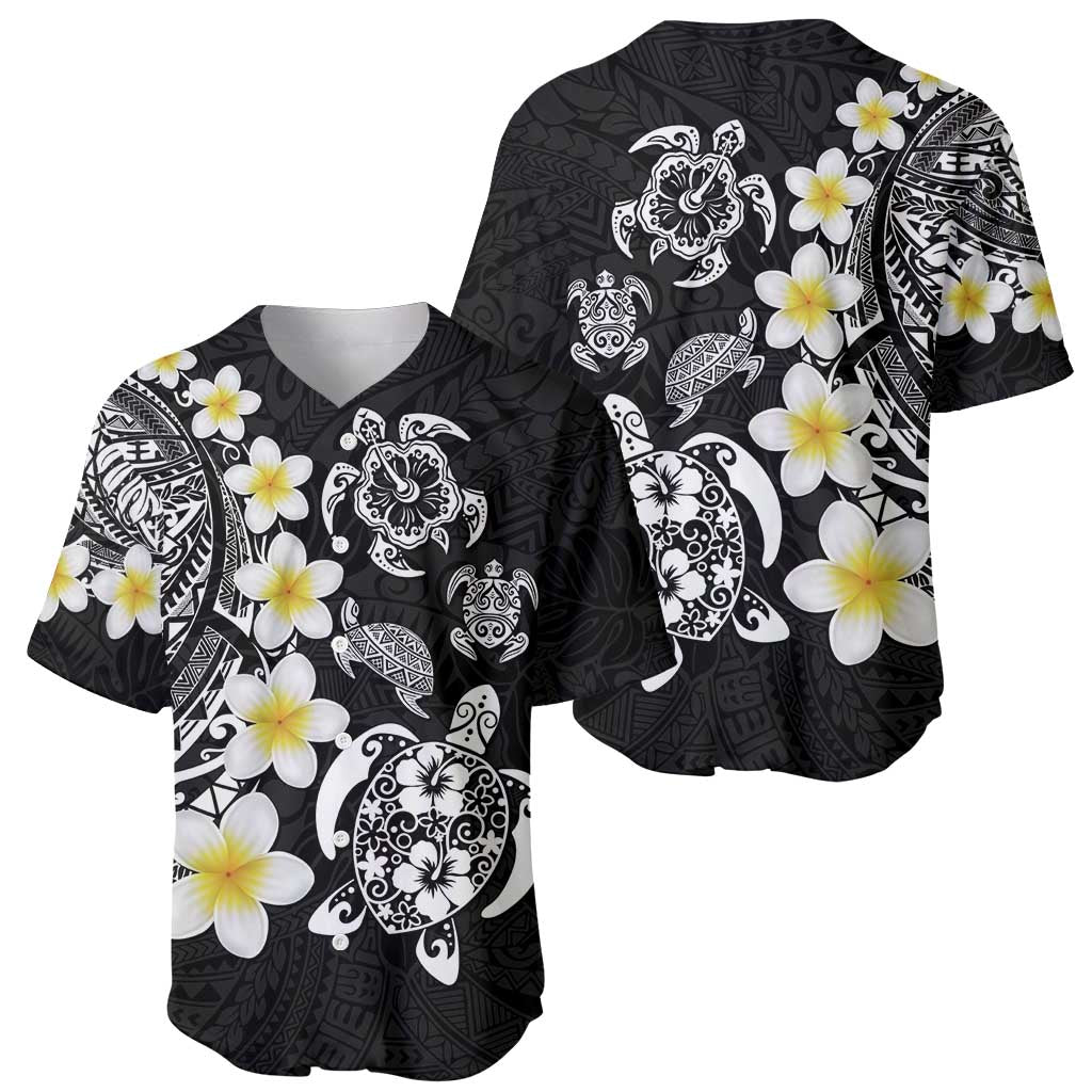 Hawaiian Plumeria Turtles Baseball Jersey Polynesian Art Tattoo LT03 - Polynesian Pride