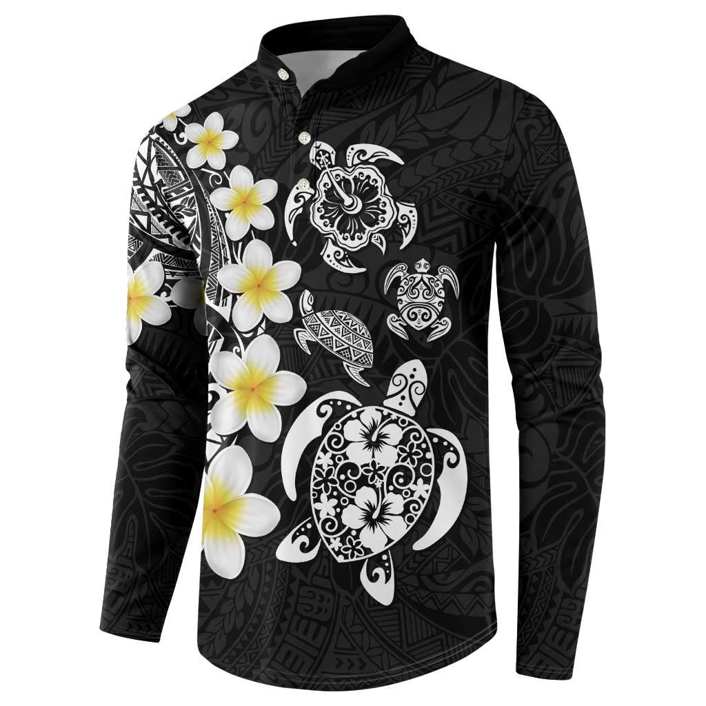 Hawaiian Plumeria Turtles Button Sweatshirt Polynesian Art Tattoo LT03 - Polynesian Pride