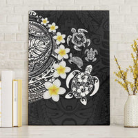 Hawaiian Plumeria Turtles Canvas Wall Art Polynesian Art Tattoo LT03 Without Frame Black - Polynesian Pride