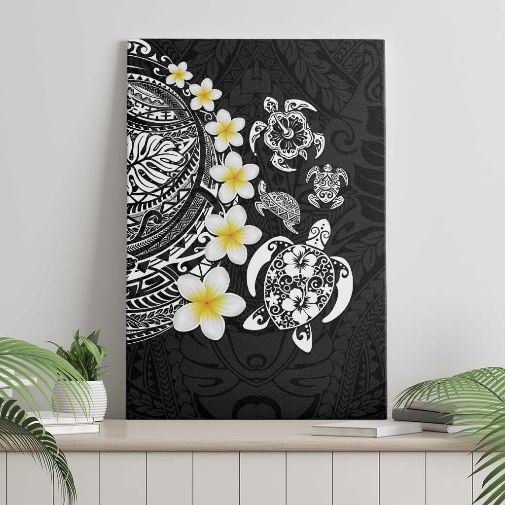 Hawaiian Plumeria Turtles Canvas Wall Art Polynesian Art Tattoo LT03 - Polynesian Pride