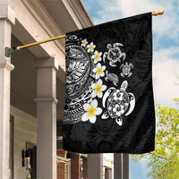 Hawaiian Plumeria Turtles Garden Flag Polynesian Art Tattoo LT03 House Flag Black - Polynesian Pride