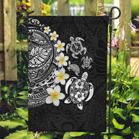 Hawaiian Plumeria Turtles Garden Flag Polynesian Art Tattoo LT03 Garden Flag Black - Polynesian Pride