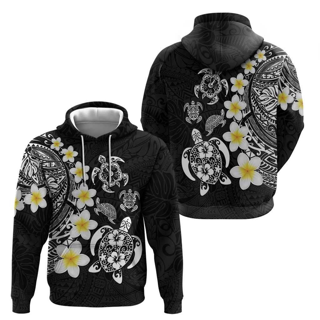 Hawaiian Plumeria Turtles Hoodie Polynesian Art Tattoo LT03 - Polynesian Pride