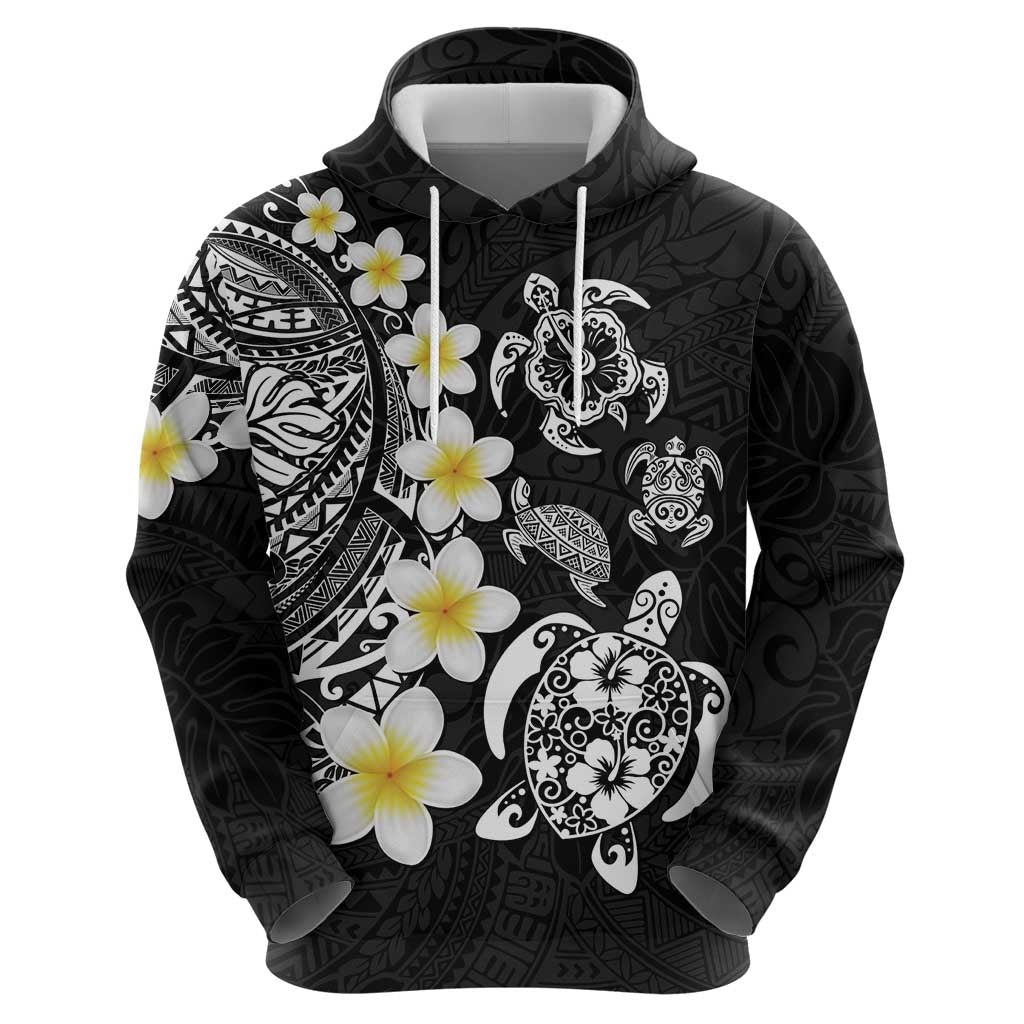 Hawaiian Plumeria Turtles Hoodie Polynesian Art Tattoo LT03 - Polynesian Pride