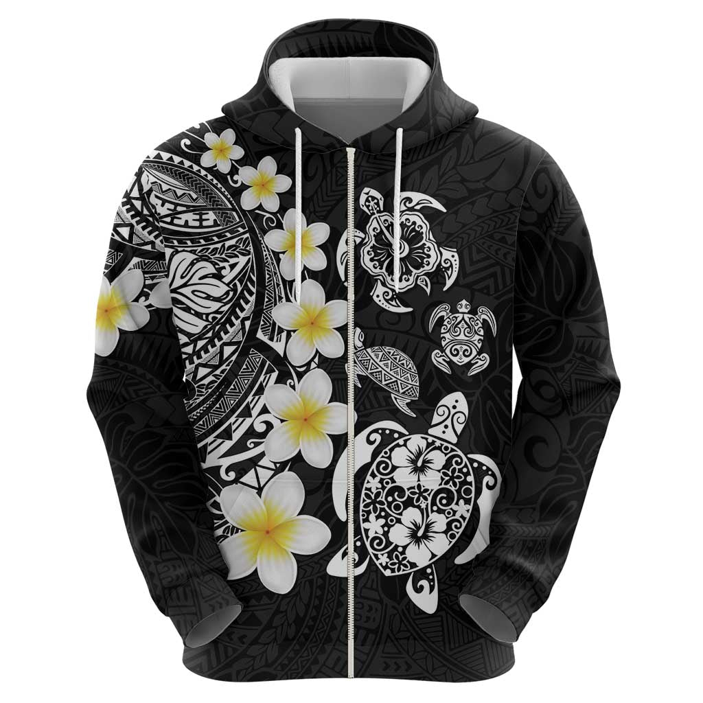 Hawaiian Plumeria Turtles Hoodie Polynesian Art Tattoo LT03 - Polynesian Pride
