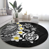 Hawaiian Plumeria Turtles Round Carpet Polynesian Art Tattoo LT03 - Polynesian Pride