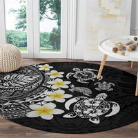 Hawaiian Plumeria Turtles Round Carpet Polynesian Art Tattoo LT03 - Polynesian Pride