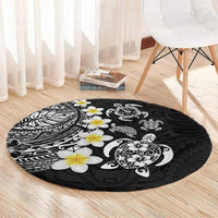 Hawaiian Plumeria Turtles Round Carpet Polynesian Art Tattoo LT03 - Polynesian Pride