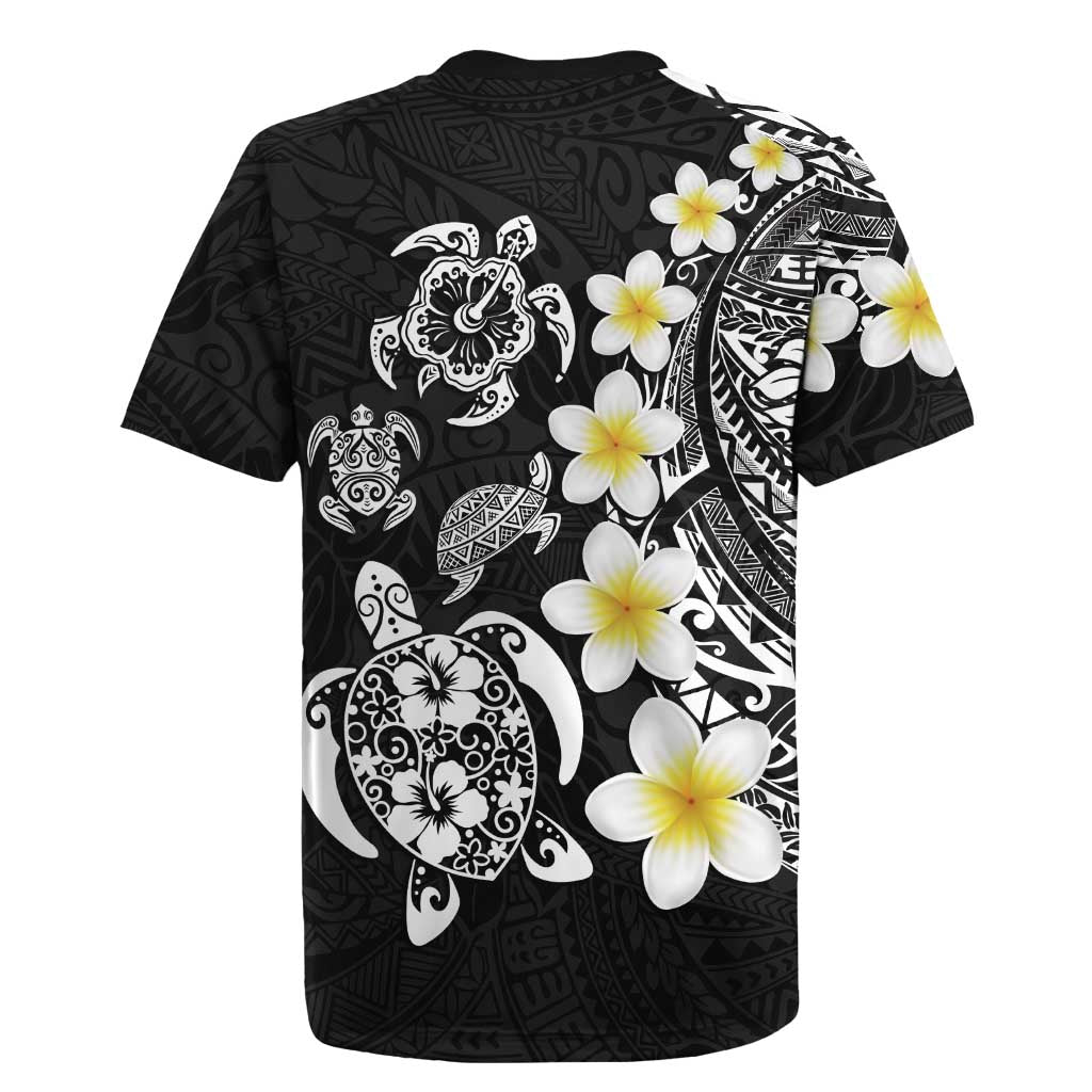 Hawaiian Plumeria Turtles Rugby Jersey Polynesian Art Tattoo LT03 - Polynesian Pride