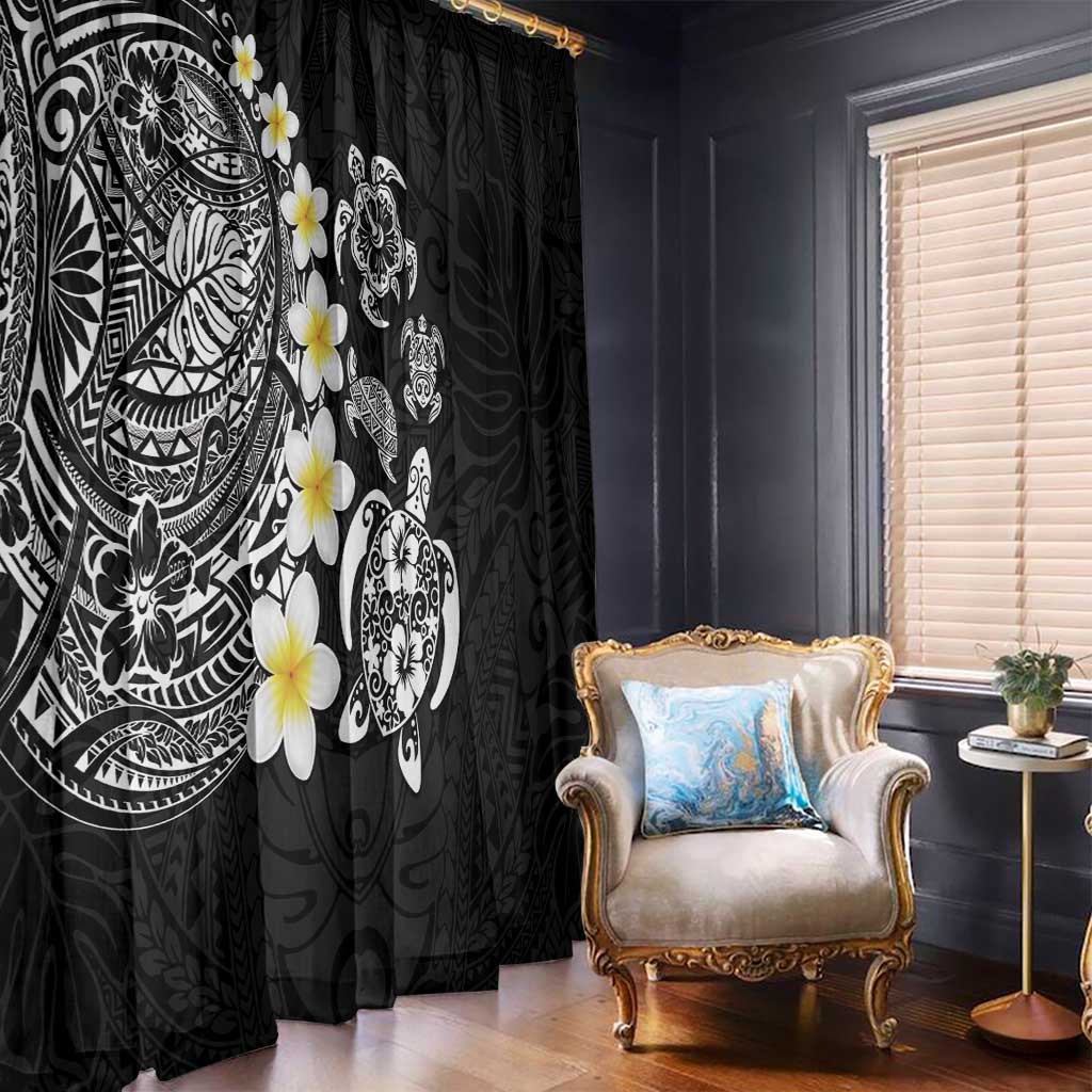 Hawaiian Plumeria Turtles Window Curtain Polynesian Art Tattoo LT03 - Polynesian Pride