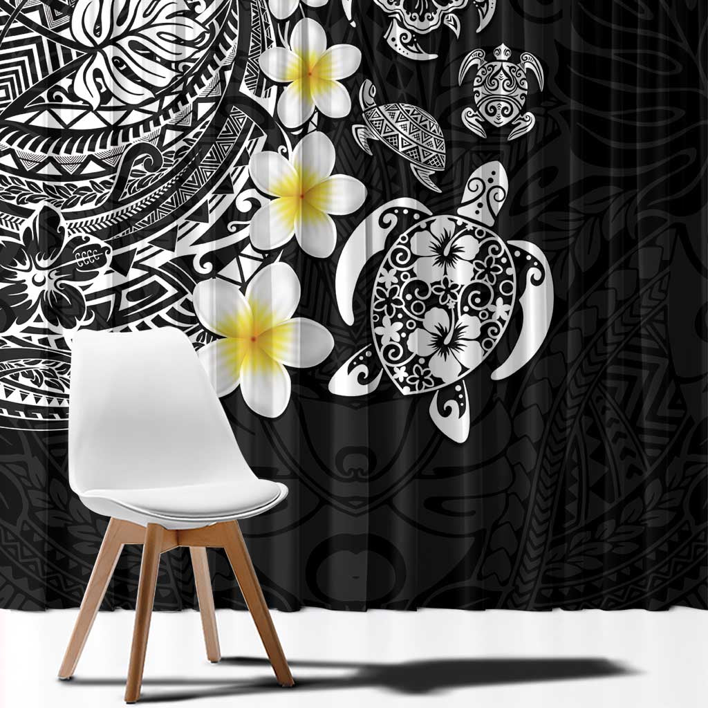 Hawaiian Plumeria Turtles Window Curtain Polynesian Art Tattoo LT03 - Polynesian Pride
